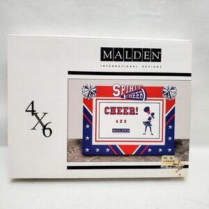 Malden ☆ Red, Blue And White "Cheer" ☆ 4 X 6‎ Picture Frame ☆ NIB!
